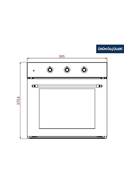 KUMTEL Rustik Bej Cam Ankastre Fırın 8 Prog. B66-SF3(AT)