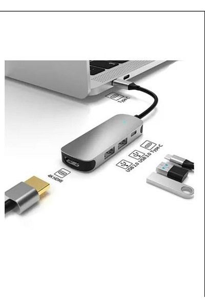 fulina 4 in 1 USB hub with multiple ports, supports 4K video playback, for laptops, desktop computers