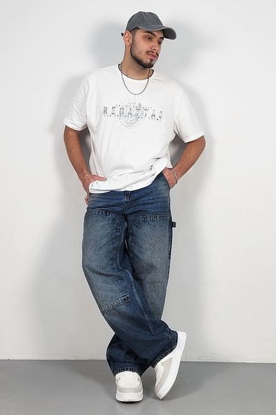 CEDY DENIM Υψηλής ποιότητας Ανδρικό ψηλόμεσο Worker Style Skater Jean C368-καφέ-απόχρωση