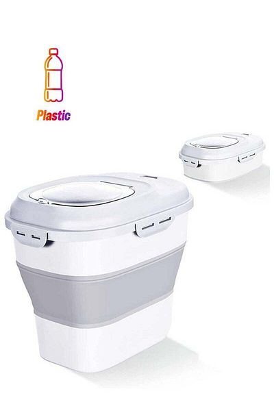 COOYA Food Storage Box, One Piece, With Airtight Lock Lid, Measuring Cup, Foldable, Suitable for Kitchen