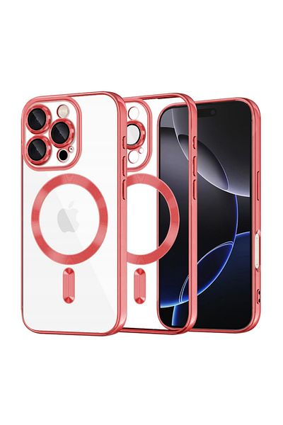 SKYDDAR INNOVATION Case for iPhone 16 Pro Max, Luxury Shield Magsafe, Shockproof Protection, Red, sticker set