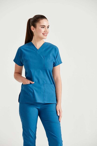 DEMOTEKS Costum Medical Elastan, Albastru Petrol, Pentru Femei - Model Classic Flex