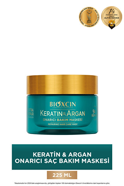 Bioxcin Keratin & Argan Onarıcı Saç Bakım Maskesi 225 Ml - Yıpranmış Ve Hassas Saçlar Botoks Etkili