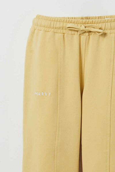 Marvy Yellow Embroidery Detailed Comfortable Leg Trousers