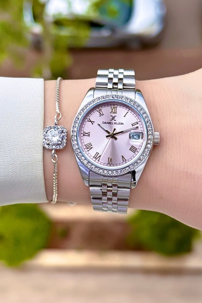 Daniel Klein Kadranı Pembe Kordonu Silver Renk 33 Mm 24 Ay Garantli Kadın Kol...