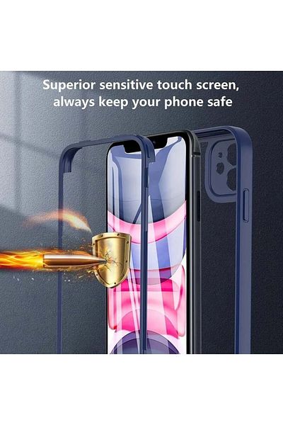 SKYDDAR INNOVATION Husă + folie pentru iPhone 16 Plus, [pachet 360°] ColorVerse, albastră, set cu autocolant