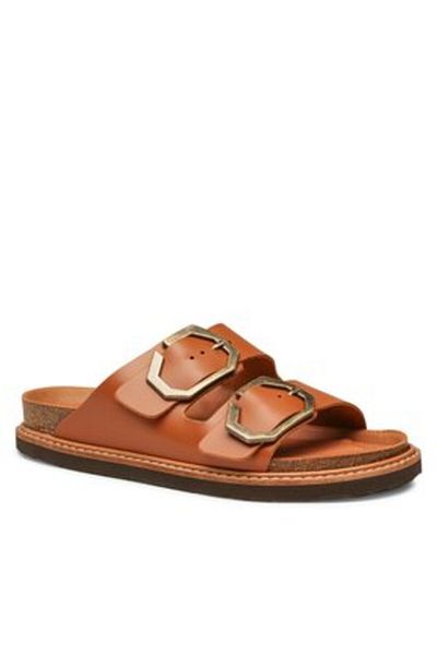 Genuins genuins women's flip flops G104864 brown