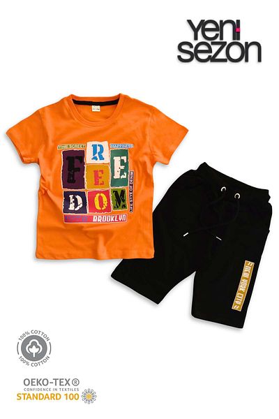 TRİLİYA Triliya Cotton Unisex Children's Capri Set (with Pocket & Lanyard, 3-12 Years)