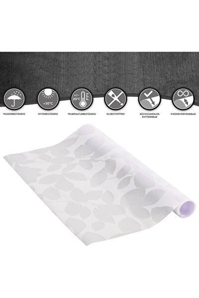 Technojet Decorative Leaf Glass Coating 45X100Cm Frosted Appearance Static Adhesion Kitchen Bathroom Window