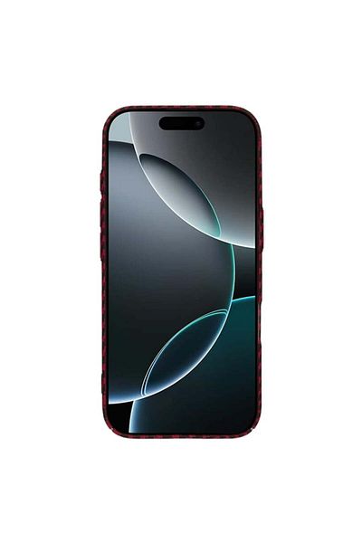 SKYDDAR INNOVATION Case for iPhone 16 Pro, carbon texture, Carbonite FiberShell, Red, sticker set