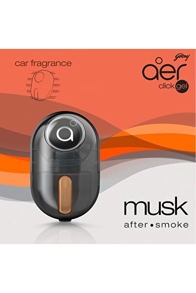 Godrej aer Car Vent Air Freshener Musk Scent Smoke Odor Eliminator Gel Perfume Long Lasting 60 Days Black