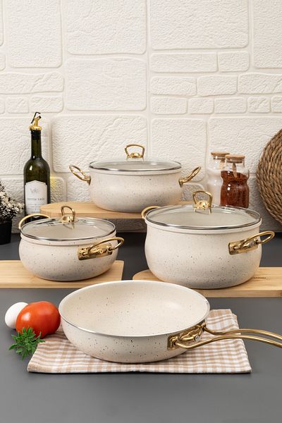 Protef 7 Piece White Color Granite Cookware Set – Bring Elegance and Durability to Your Kitchens!