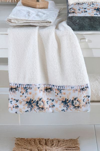 My Catherine Boxed Patterned 100% Cotton Premium Towel Set (50X90Cm & 70X140Cm) - High Weight Luxury Bath Towel