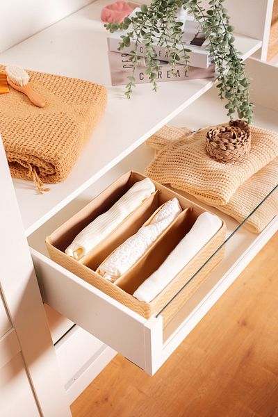 Serstil 6 Compartment Drawer Cabinet Clothing Underwear Foldable Organizer Organizer Box 28X28X12Cm