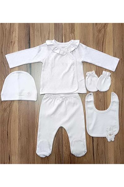 Caramell Cute Rabbit Lilac, Pink, and Ecru Color Assorted Baby Girl 5 Pack Hospital Release 1473