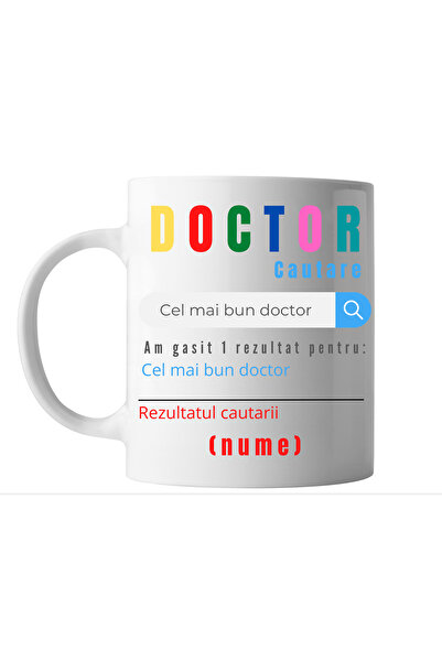 OEM Cană albă personalizată „Caut doctor”, INOVATIX®. 330ml
