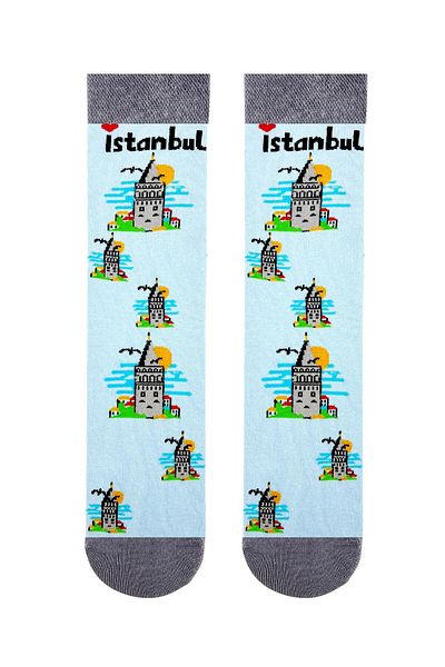CARNAVAL SOCKS ЧОРАПИ С ШАБЛОНИ И КУЛА ГАЛАТА ИСТАНБУЛ