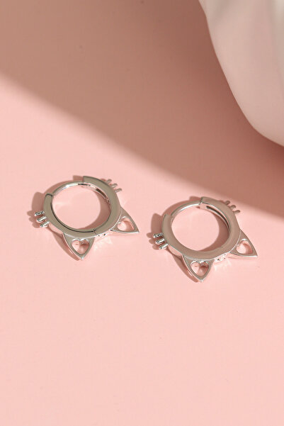 Gümüş Vadisi Kadın 925 Ayar Kedi Küpe