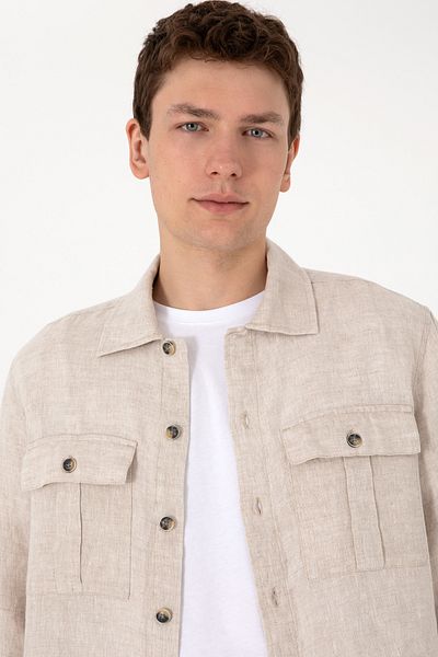 U.S. Polo Assn. Men's Stone Long Sleeve Shirt 50300596-Vr049
