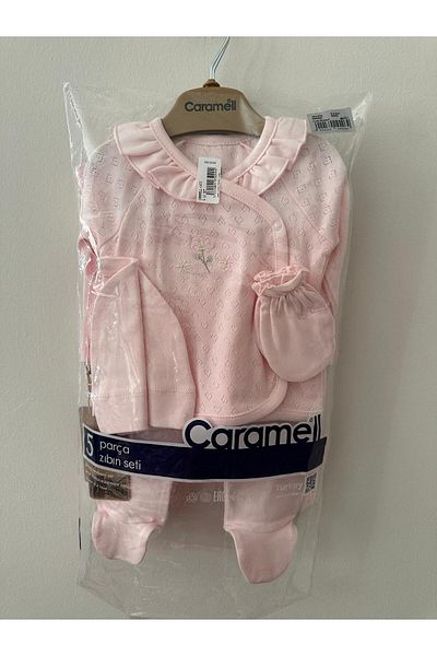 Caramell Cute Rabbit Lilac, Pink, and Ecru Color Assorted Baby Girl 5 Pack Hospital Release 1473