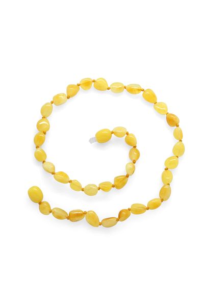 Tesbihane Henna Natural Drop Amber Stone Baby Teeth Necklace