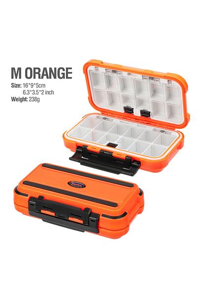 YIRUMEI M-Orange Waterproof Fishing Tackle Box Hooks Lures Accessories Box For fishing Tool Storage Box Doub