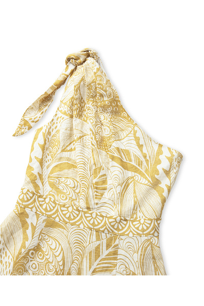 İpekyol Asimetrik kol keten elbise