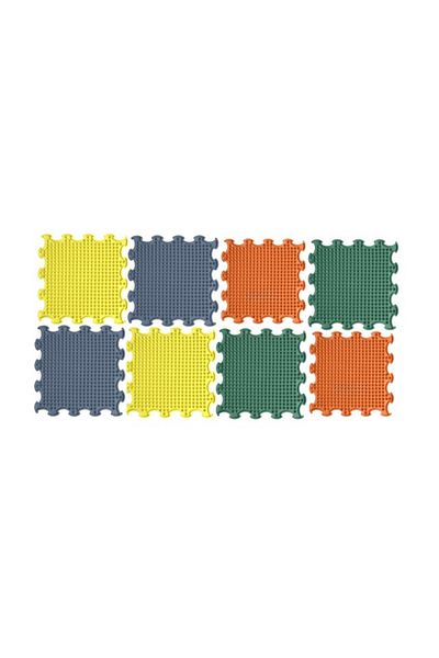 ORTOTO Orthopedic, Sensory Mat, Puzzle Set, 8 Pieces, Spikes Pattern, Soft Texture, Multicolor