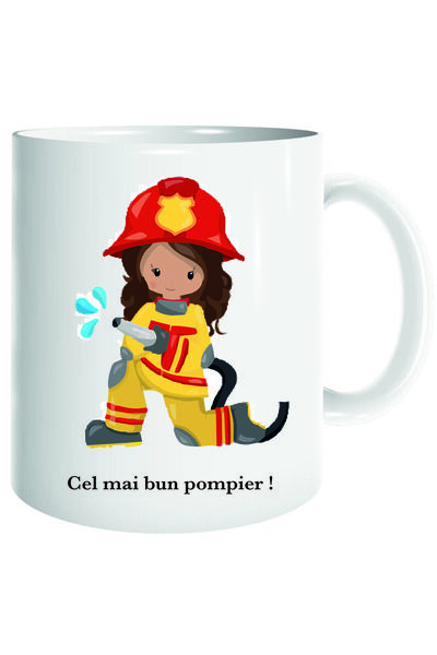 OEM Cană albă personalizată, pompier, INOVATIX®. 330ml