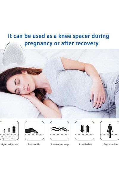 COOYA Pregnancy Pillow,White Contour Memory Foam Cushion,for Sleeping On Side,for Sciatica Relief,Leg Pain