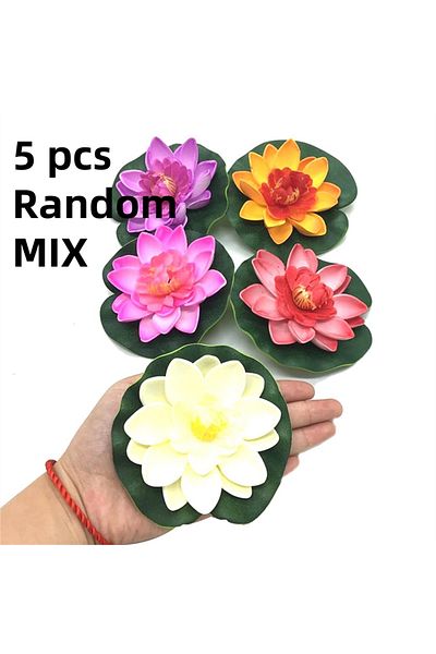 Choice Colorful-5 10pc Colorful Artificial Floating Water Lily Simulation Eva Lotus-leaf Flowers Water Lily