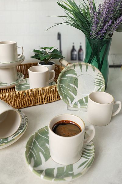 Keramika Forest Nordic Coffee Set 12 Pieces for 6 People 23052-54