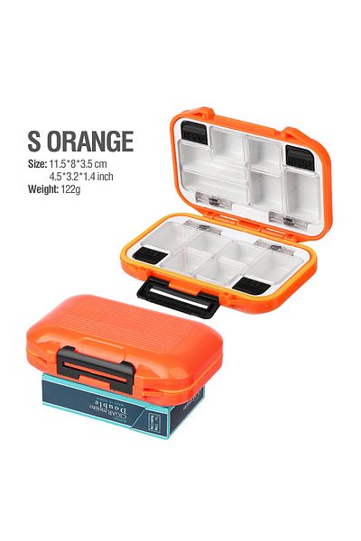 YIRUMEI S-Orange Waterproof Fishing Tackle Box Hooks Lures Accessories Box For fishing Tool Storage Box Doub