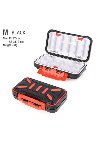 YIRUMEI M-black -B Waterproof Fishing Tackle Box Hooks Lures Accessories Box For fishing Tool Storage Box Do