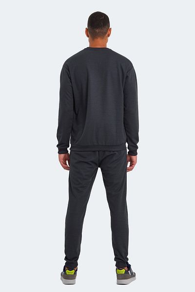 Slazenger Casual Crew Neck Sports Men's Tracksuit Set Dark Gray