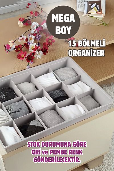 GRİMOR Life 15 Compartment Mega Size Drawer Organizer Organizer Organizer Box - Mixed