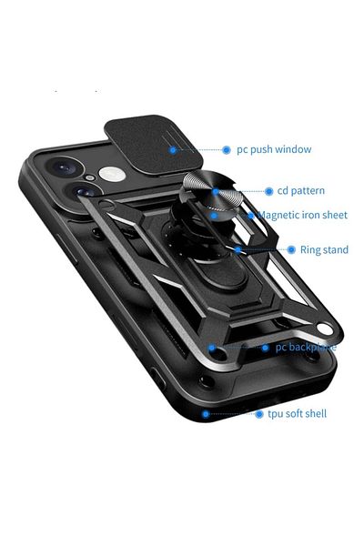 SKYDDAR INNOVATION Carcasă pentru iPhone 16 Plus, CamShield, albastră, set de autocolante