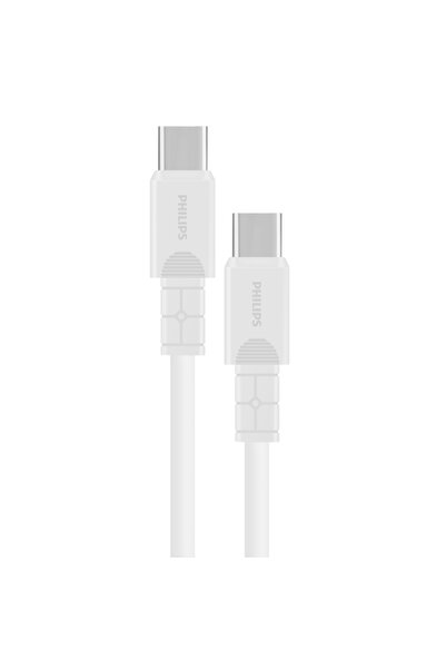 Philips USB-C Şarj ve Data Kablosu, 60W, Hızlı Şarj, 3A Yüksek Akım, 1 Metre,Dayanıklı Slikon Kablo,DLC3001C