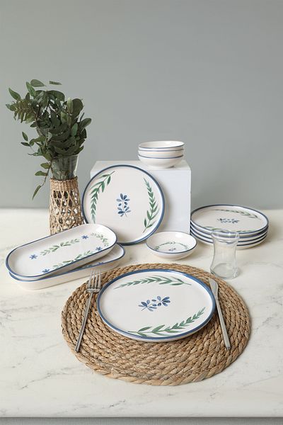 Keramika Daphne Breakfast Set 12 Pieces for 6 People 22922-23-25