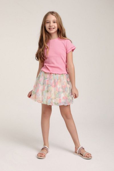 HAUSEkids 5-14 Years New Premium Flow Girl's Skirt Suit-Pink