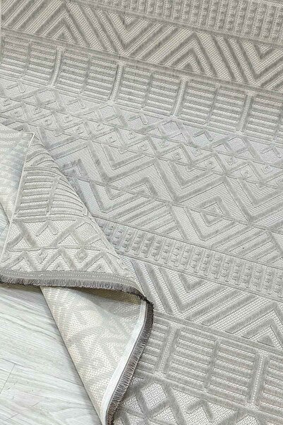 Decomia Home Mona Dokuma Yıkanabilir Bukleli Modern Gri Salon Halısı Mutfak H...