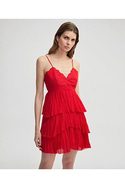 İpekyol Kırışık efektli askılı elbise