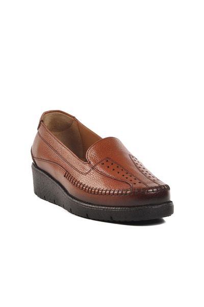 WALKWAY Bb096 Z Tan Genuine Leather Women's Casual Shoes