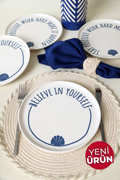 Keramika Ocean Muse Nordic Cake Plate 22 cm 4 Pieces 22950-55