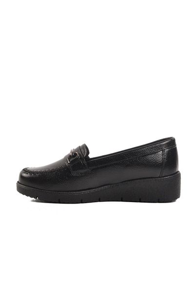 WALKWAY Bb095 Z Black Genuine Leather Women's Casual Shoes