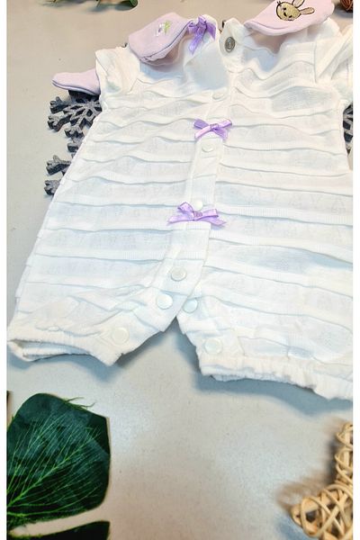 CemBebe Baby Girl Summer Casual Jumpsuit with Bows and Snaps