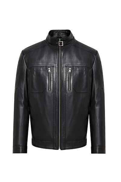 Derimod Muller-X (Plus) Men's Black Leather Jacket 24Wge65611M