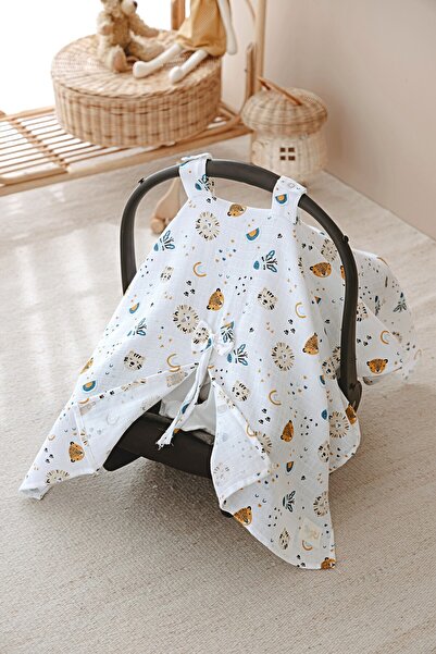 ESTİ Baby Müslin Puset Örtüsü / Bebek Arabası Örtüsü %100 Pamuk - Zebra