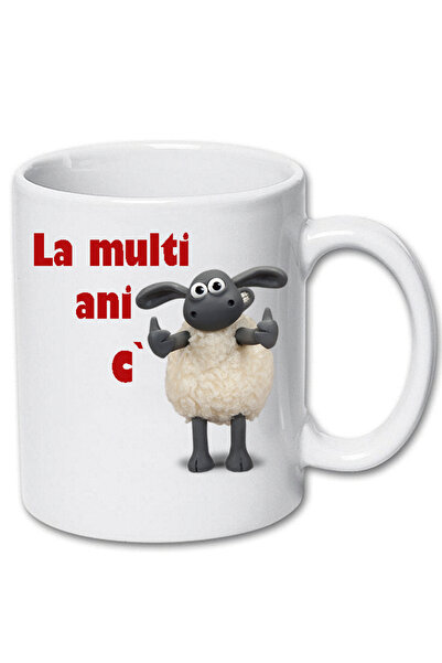 OEM Cană albă personalizată „La mulți ani, C' oaie”, INOVATIX®. 330ml