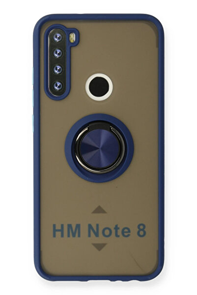 NewFace حافظة هاتف Xiaomi Redmi Note 8 من السيليكون مع حلقة مونتريال - أزرق د...